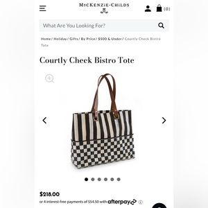 MacKenzie Childs Courtly Beck Bistro Tote